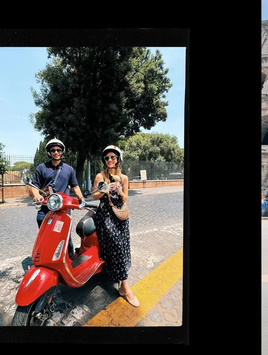 Pasutri baru ini terlihat seperti warga lokal dengan berkeliling kota mengendarai sepeda motor [@itsmebcl]
