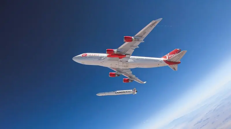 Peluncuran Roket Virgin Orbit, yang menggunakan pesawat bernama "Cosmic Girl" dilaporkan gagal. (Photo credit by: Virgin Orbit/AFP / Handout)