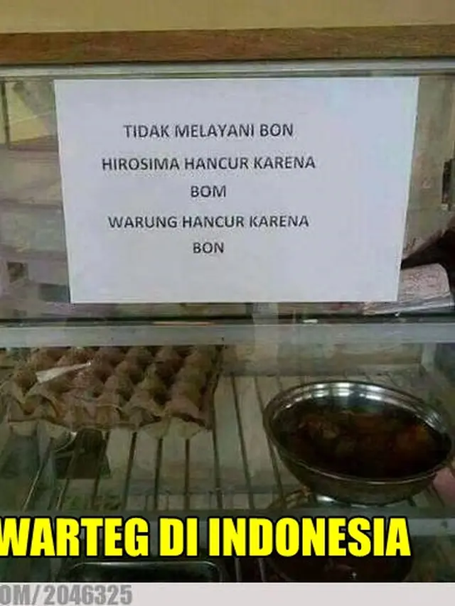 6 Tulisan di Warteg Ini Kelewat Unik, Bikin Heran