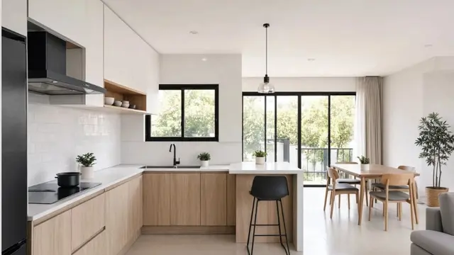 Desain Dapur Rumah Subsidi yang Terlihat Luas dan Rapi (AI generated)