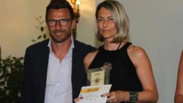 Pelatih AS Roma, Eusebio Di Francesco dan istri, Sandra