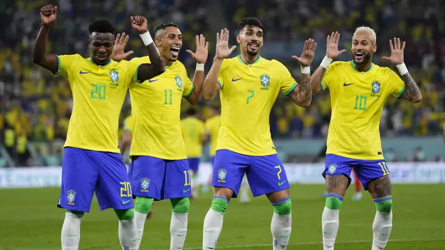 Foto: Momen Adu Joget Neymar Cs Saat Brasil Kandaskan Korea Selatan di Babak 16 Besar Piala Dunia 2022