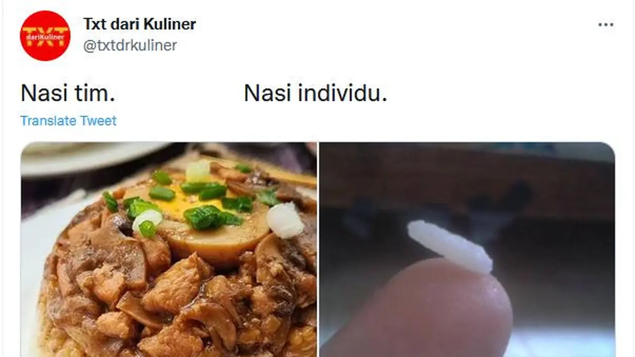 Nasi tim vs nasi individu