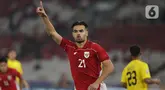 Pemain depan Timnas Indonesia U-23, Jens Raven merayakan golnya ke gawang Brunei Darussalam pada laga Grup A ASEAN U-23 Championship Mandiri Cup 2025 di Stadion Utama Gelora Bung Karno, Jakarta, Selasa (15/7/2025). (Liputan6.com/Helmi Fithriansyah)