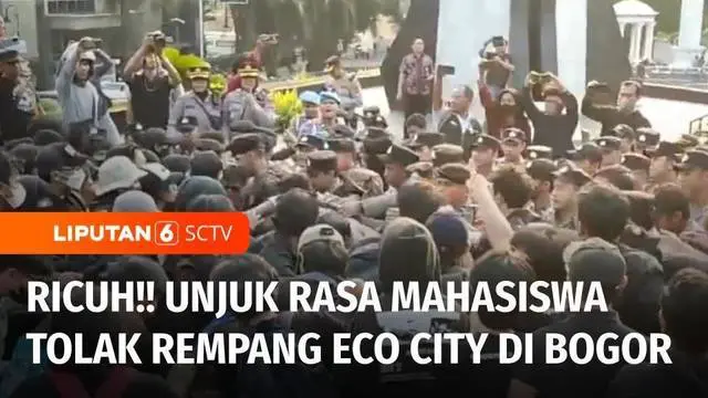 Unjuk rasa mahasiswa di Kota Bogor, Jawa Barat, yang menolak proyek Rempang Eco City berlangsung ricuh. Mahasiswa terlibat saling pukul dengan aparat Kepolisian.