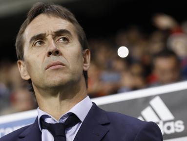 Real Madrid melalui situs resmi mengumumkan pelatih baru pengganti Zinedine Zidane pada Selasa (12/6/2018). Los Blancos menunjuk pelatih timnas Spanyol, Julen Lopetegui, sebagai pelatih baru. (AP/Miguel Morenatti)