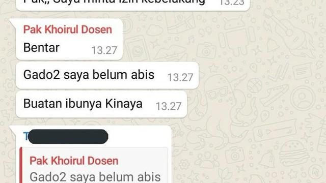 6 Chat Lucu Dosen dan Mahasiswa Kuliah Online, Pasti Pernah Ngerasain