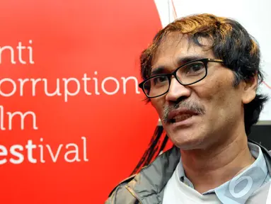 Alex Komang menjadi pembicara di acara diskusi Anti Corruption Film Festival (ACFFest) 2014, Jakarta, Rabu (27/8/2014) (Liputan6.com/Panji Diksana)