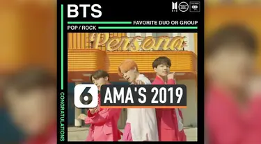 Kesuksesan grup Kpop BTS di tahun 2019 menuai hasil yang mengagumkan. Dalam American Music Awards 2019, BTS raih 3 penghargaan.