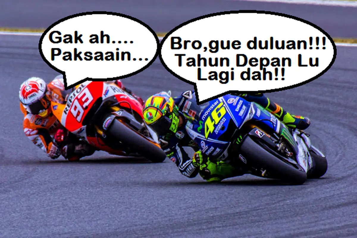 Meme Lucu Rossi Vs Marquez Hiasi MotoGP Sepang 2015