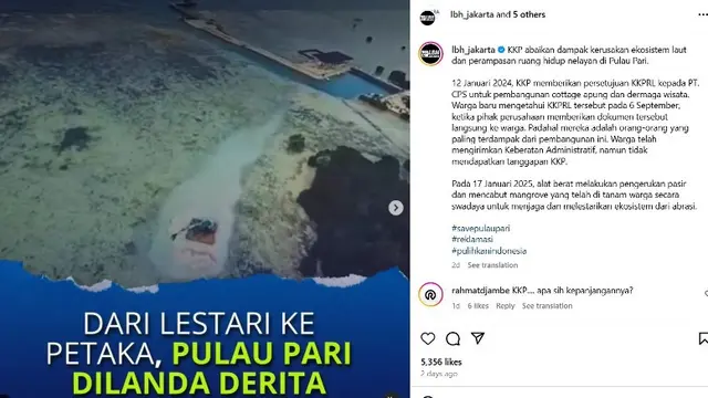 Proyek Pembangunan Dermaga dan Resor di Pulau Pari Diprotes, Disebut Belum Berizin dan Merusak Lingkungan