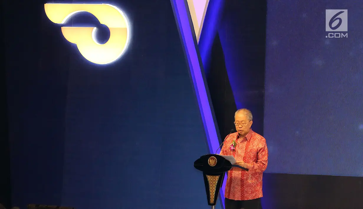 Ketua Umum GAIKINDO, Yohannes Nangoi memberikan sambutan pada pembukaan Gaikindo Indonesia International Auto Show (GIIAS) 2018 di ICE BSD, Tangsel, Kamis (2/8). Adapun GIIAS 2018 mengambil tema Expand Ideas Beyond Mobility. (Liputan6.com/Fery Pradolo)