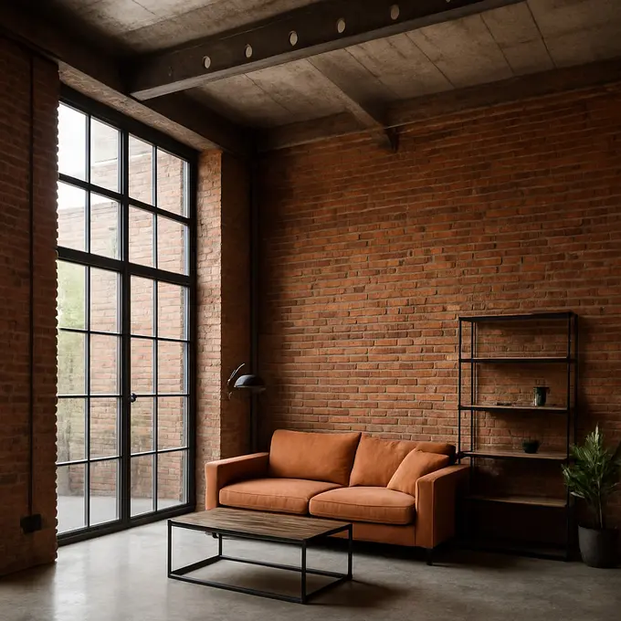 Rumah Estetik dengan Dinding Batu Bata Merah (Image by ChatGPT)
