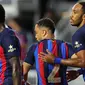 Barcelona langsung pesta 6 gol tanpa balas ke gawang Inter Miami dalam laga pembuka tur pramusim 2022/2023 mereka di Amerika Serikat di DRV PNK Stadium, Fort Lauderdale, USA, Rabu (20/7/2022) pagi WIB. Rekrutan anyar Barcelona, Raphinha langsung tampil moncer dengan menyumbang 1 gol, sementara pemain anyar lainnya, Robert Leawandowski belum diturunkan. (AFP/Getty Images/ Michael Reaves)