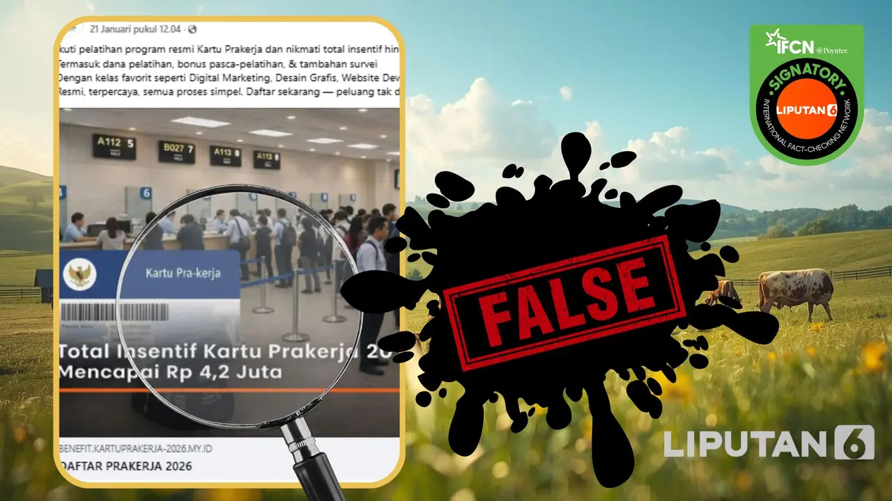 Tangkapan layar klaim link pendaftaran pelatihan program resmi Kartu Prakerja