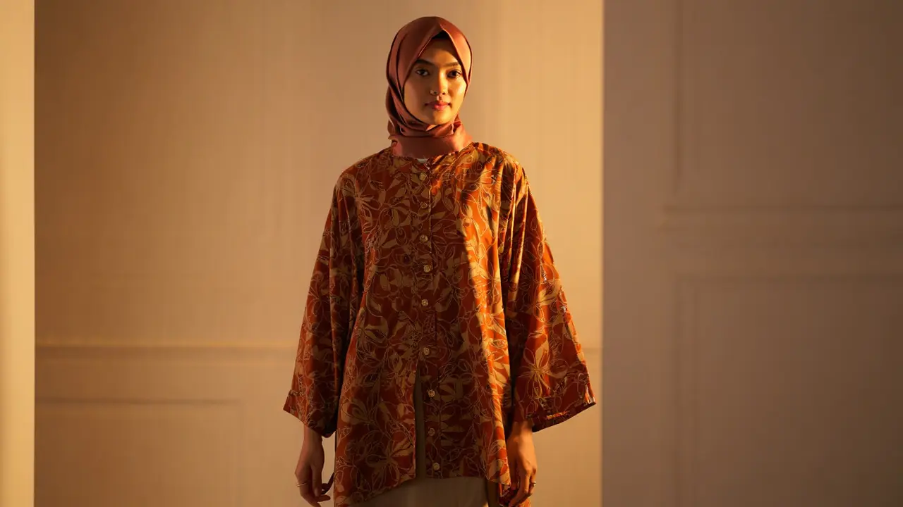 Model Blouse Batik Oversize Wanita Kekinian