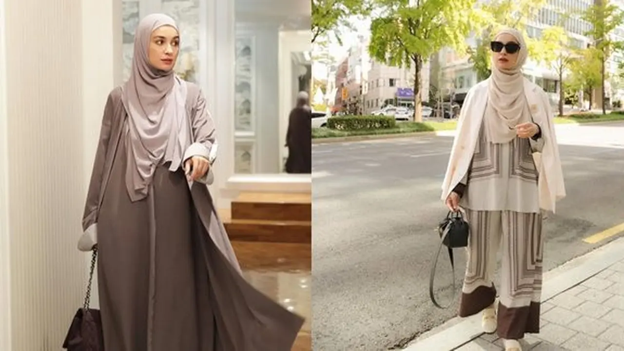 Potret anggun Shireen Sungkar dalam balutan hijab syar'i. (credit:instagram.com/shireensungkar)