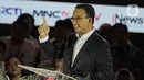 Capres nomor urut 01 Anies Baswedan saat beradu gagasan dalam debat ketiga Capres Pemilu tahun 2024 di Istora Gelora Bung Karno, Jakarta, Minggu (7/1/2023). (Liputan6.com/Faizal Fanani)