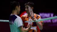 Tunggal putra Indonesia Jonatan Christie lolos ke semifinal India Open 2026 setelah mengalahkan Christo Popov dari Prancis 21-19 dan 21-19 di Indira Gandhi Sports Complex, New Delhi, Jumat (16/1). (foto: PBSI)