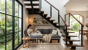 6 Model Area Duduk di Bawah Tangga Rumah Minimalis, Hemat Ruang dan Estetik