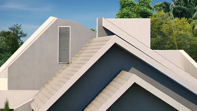 Model Atap Rumah Asimetris 3 Trap dengan Celah Ventilasi/Via Meta AI