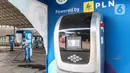 Perusahaan telah menambah jumlah fasilitas pengisian daya mobil listrik hingga Bluebird telah memiliki lebih dari 30 charging station yang tersebar di Jakarta dan Bali. (Liputan6.com/Johan Tallo)