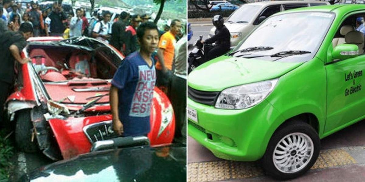 Mogok dan tabrak tebing