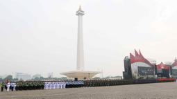 Gladi bersih HUT TNI ke-79, dipimpin langsung Komandan Jenderal (Danjen) Kopassus Mayjen TNI Djon Afriandi. (Liputan6.com/Herman Zakharia)