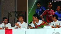 Gennaro Gatusso, Hidetoshi Nakata, Alessandro Nesta dan Rui Costa menjadi pemain yang bakal mengisi skuad Football Legend. Mereka mengaku tak sabar hadapi Indonesia (Liputan6.com/Miftahul Hayat).