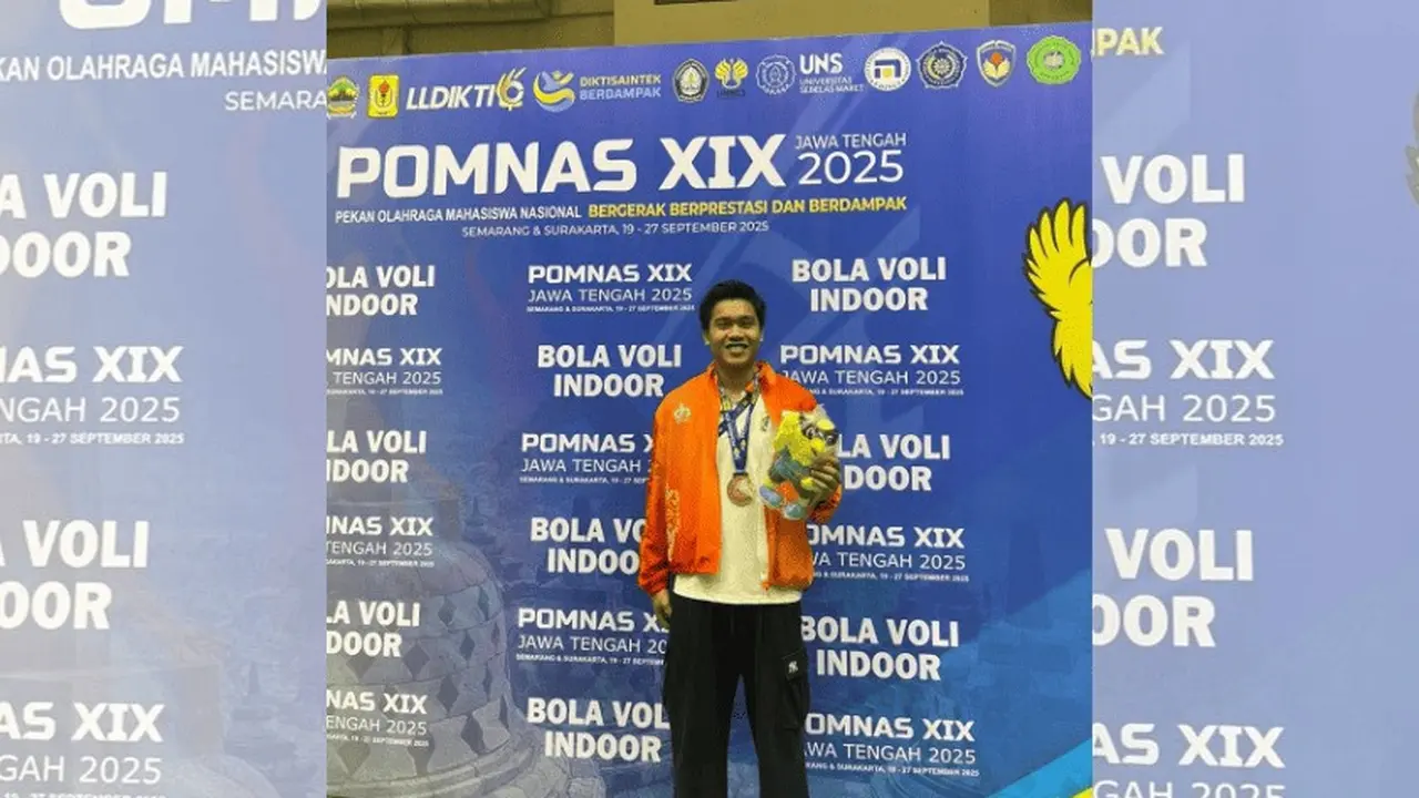 Reihan Andiko Firli merebut perunggu bola voli Pekan Olahraga Mahasiswa Nasional (POMNAS) 2025