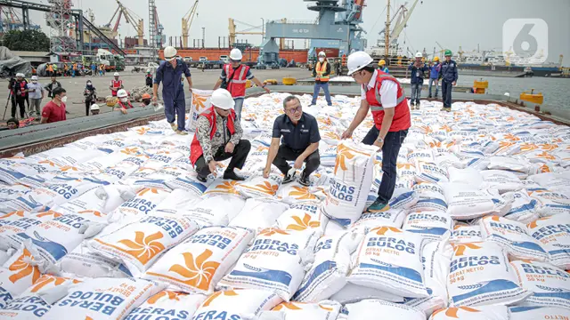 Budi Waseso dan Zulkifli Hasan Tinjau Kedatangan Beras Impor di Pelabuhan Tanjung Priok
