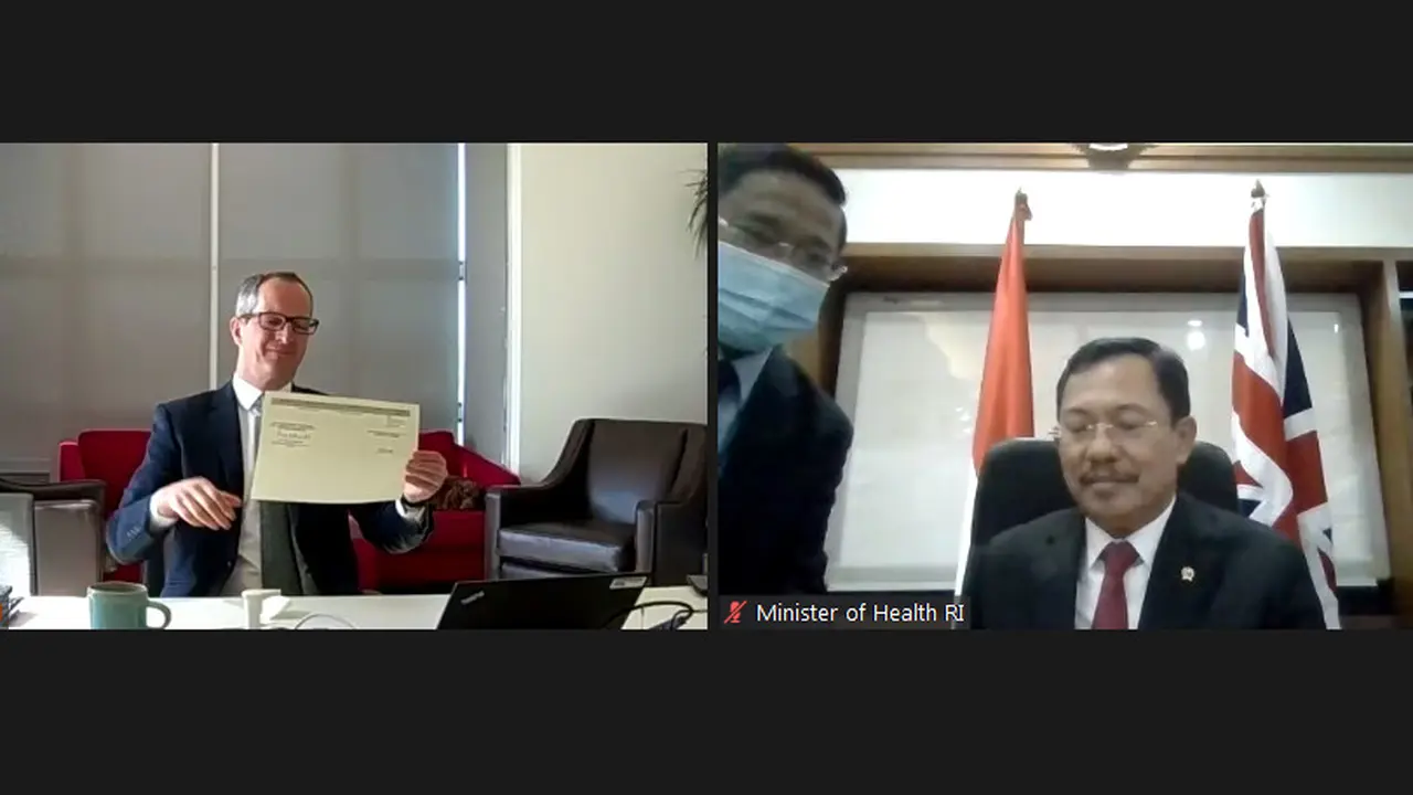 Indonesia jalin kerja sama dengan Inggris di bidang kesehatan. (Foto: Tangkapan layar webinar Kemenkes RI)