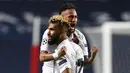 Gol Choupo-Moting ke gawang Atalanta di periode injury time (90+3) membawa PSG kembali merasakan babak semi final Liga Champions setelah 25 tahun. PSG terakhir kali mencapai semi final Liga Champions pada musim 1994/1995. (AFP/David Ramos/pool)