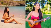 Aurelie Moeremans saat Main Ukulele (Sumber: Instagram/aurelie)