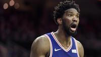 Ekspresi Joel Embiid saat Sixers bertemu Suns di lanjutan NBA (AP)