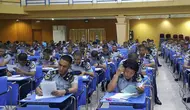 Sebanyak 431 taruna tingkat dua Sekolah Tinggi Ilmu Pelayaran (STIP) Jakarta mengikuti psikotes di kampus STIP Jakarta, Senin (30/1).