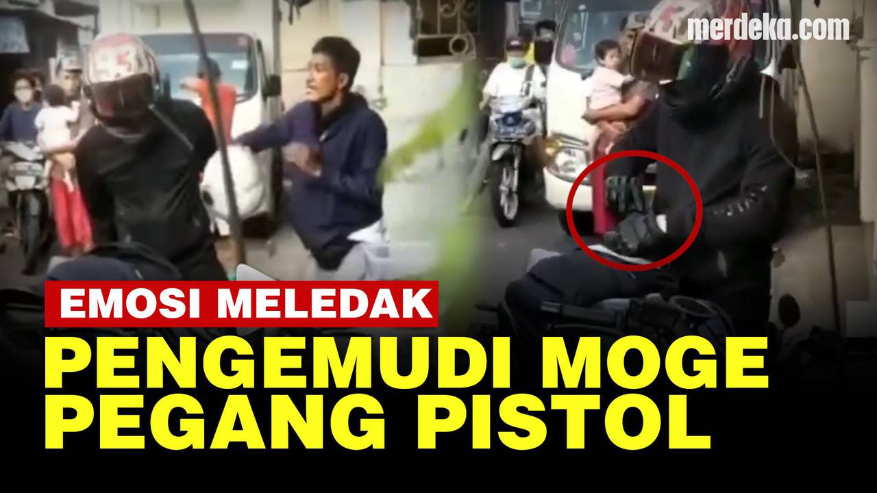VIDEO: Pengemudi Moge Cekcok Pegang Pistol, Diduga Kesal Ditegur saat Geber Motor