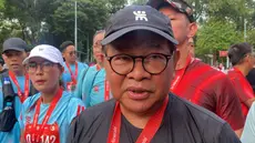 Gubernur DKI Jakarta Pramono Anung turut ambil bagian dalam ajang lari kategori 10 kilometer (10K) pada Jakarta Running Festival (JRF) yang digelar di kawasan Gelora Bung Karno (GBK), Jakarta, Minggu (25/10/2026) pagi (Liputan6.com/Winda Nelfira)