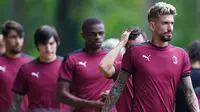 Skuat AC Milan melakukan sesi latihan jelang kualifikasi Liga Europa kontra Shamrock Rovers, Selasa (15/9/2020). (Dok. AC Milan)