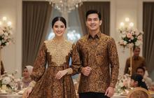 7 Inspirasi Model Gamis Batik Couple Brokat, Cocok buat Tampilan Kompak Keluarga Besar