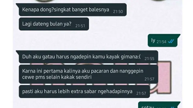 6 Chat Gebetan Lagi PMS Ini Bikin Elus Dada, Melatih Kesabaran