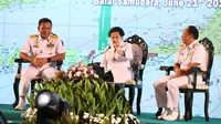 Ketua Dewan Pengarah Badan Riset dan Inovasi Nasional (BRIN) Megawati Soekarnoputri saat menjadi pembicara dalam Seminar Internasional Hari Hidrografi Dunia Tahun 2023. (Dokumentasi PDIP).