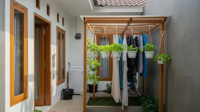 9 Desain Rumah Minimalis dengan Kebun Dapur di Area Cuci dan Jemur, Solusi Lahan Terbatas