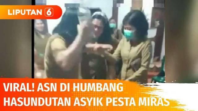 Viral video yang menunjukkan sejumlah wanita yang mengenakan seragan ASN asyik berjoget sambil menggenggam minuman keras! ASN dari dinas kesehatan di Humbang Hasundutan?