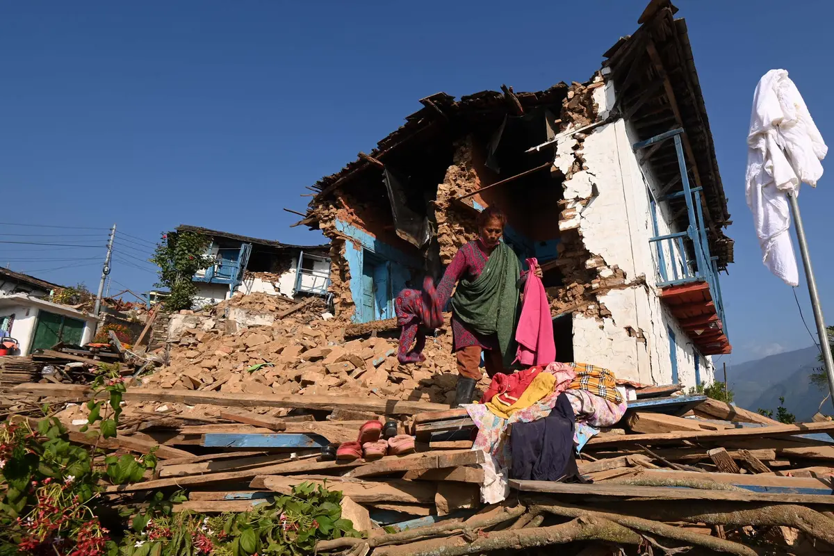 Kondisi Rumah Warga Nepal Pasca Guncangan Gempa 5,6 Magnitudo