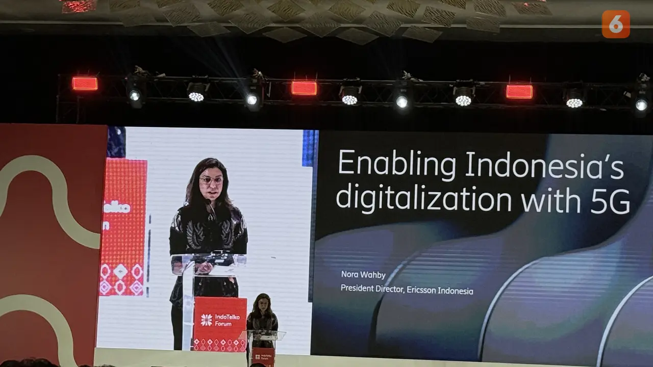 Nora Wahby, Presiden Direktur Ericsson Indonesia, dalam acara diskusi “How 5G and AI can Accelerate Indonesia’s Digital Economy” yang digelar IndoTelko Forum. Liputan6.com/Iskandar