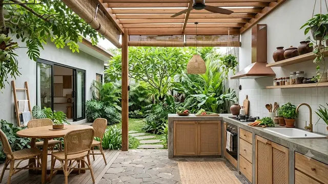 6 Inspirasi Dapur Belakang Rumah yang Adem Tanpa AC, Sejuk Sepanjang Hari