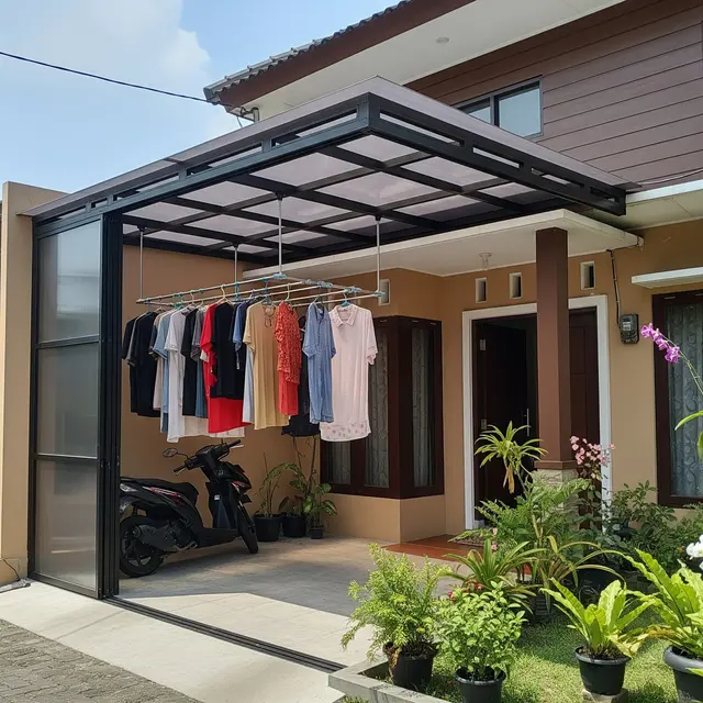 9 Desain Carport Multifungsi Bisa untuk Jemuran, Solusi Hemat Lahan