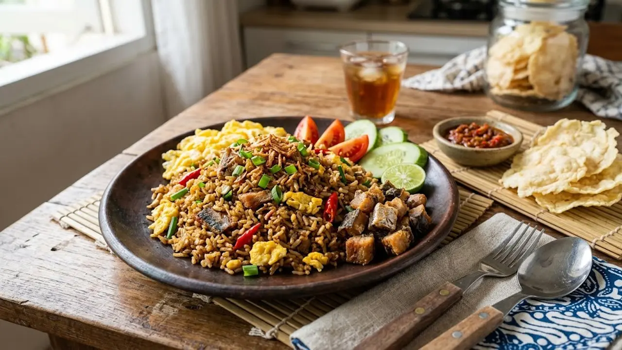 Resep Nasi Goreng Ikan Asin Jambal dengan Telur Orak-Arik/AI Generated