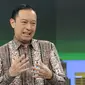 Menteri Perdagangan  Thomas Lembong  saat mengunjungi kantor Liputan6.com di SCTV Tower, Jakarta, Selasa (28/6). (Liputan6.com/Herman Zakharia)